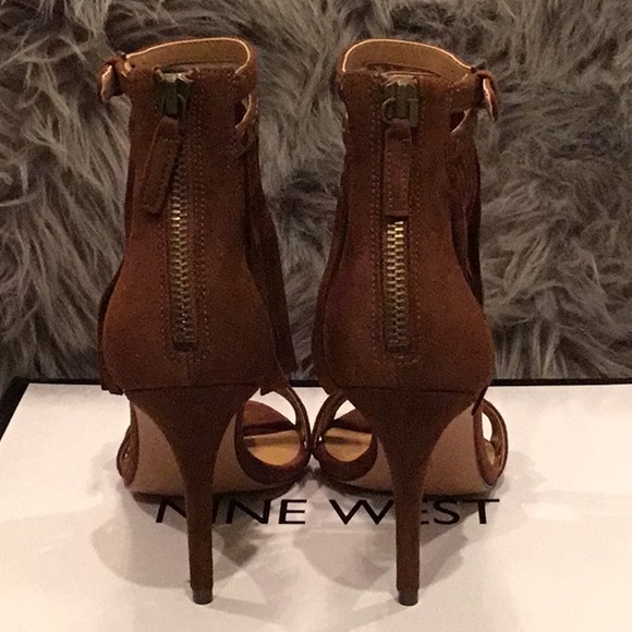 Nine West Brown Suede Fringe Sandal - Picture 5 of 8